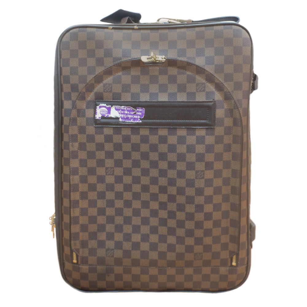 Louis Vuitton 55 Carry Case N23294 Travel Bag Damier Brown G Linen Leather suitcase