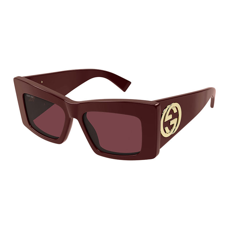 Gucci Sunglasses Square Full Rim, Shiny Black Frame and Grey Lens GG1842S001