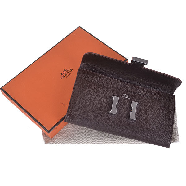 Luxury Hermes Wallet H6023 Ladies Wallet Coffee