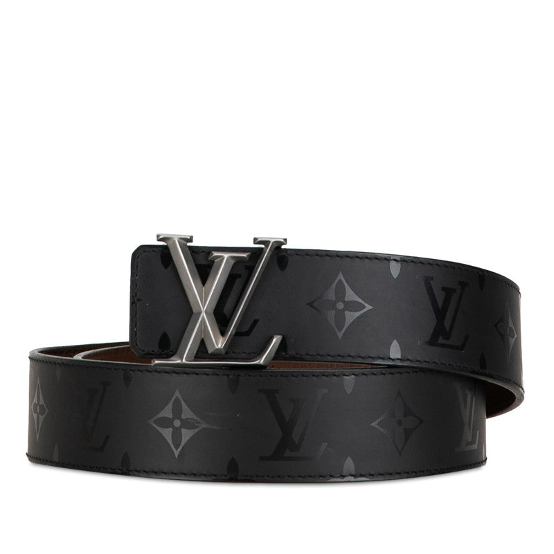 Louis Vuitton Monogram Illusion Sanctuary LV Initial Pyramid Belt 85/34 M9346 Black Brown Silver Leather Mens LOUIS VUITTON