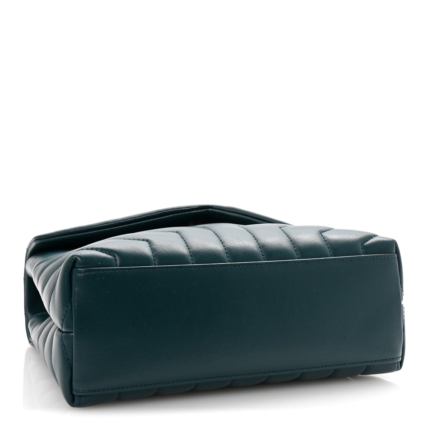 Saint Laurent Calfskin Y Quilted Monogram Small Loulou Chain Satchel Sea Turquoise