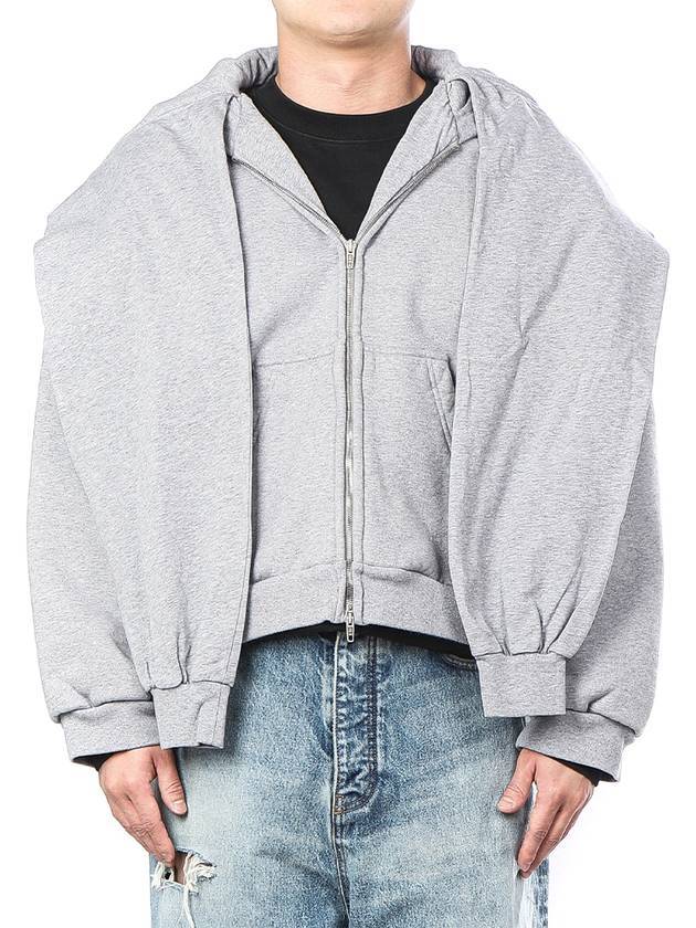 Luxury Balenciaga Trending 2026 Incognito Zip-Up Hoodie Grey