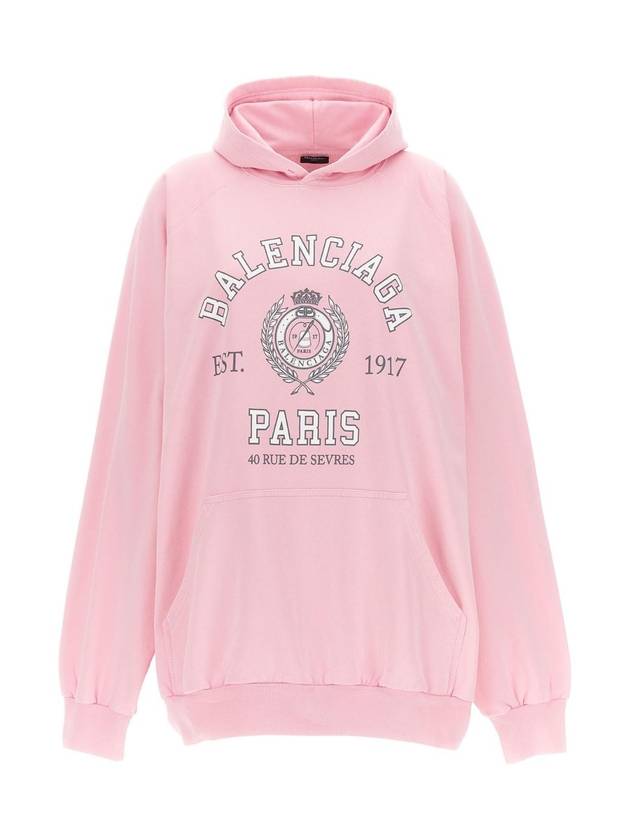 Luxury Balenciaga Trending 2026 College Logo Hoodie Pink
