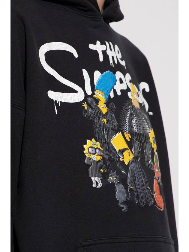 Luxury Balenciaga Trending 2026 The Simpsons Printed Hoodie Black