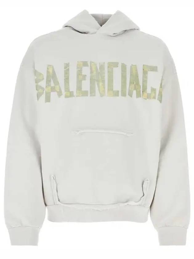 Luxury Balenciaga Trending 2026 Tape Type Ribbed Pocket Large Fit Hoodie White