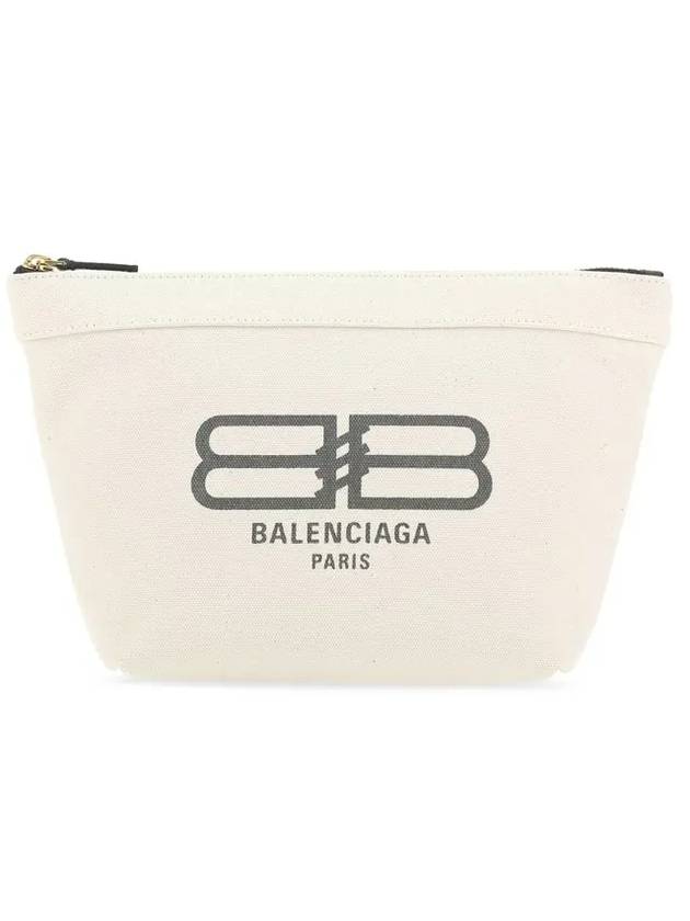 Luxury Balenciaga Trending 2026 Logo Print Jumbo Pouch Bag Ivory