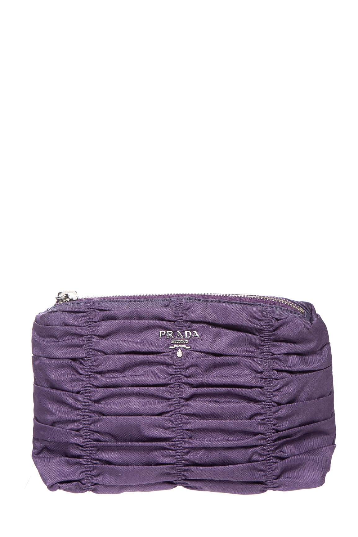 Prada Purple Nappa Gaufre Zip Around Pouch