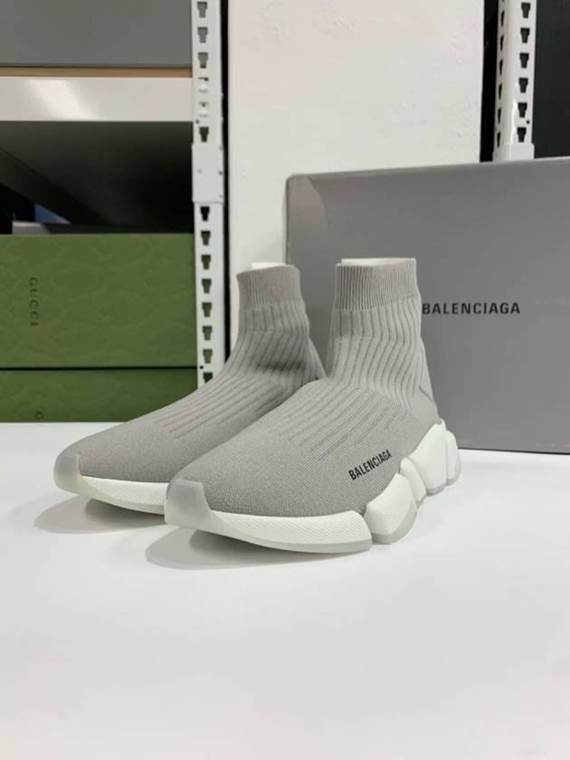 Luxury Balenciaga Trending 2026 Speedrunner high top sneakers gray