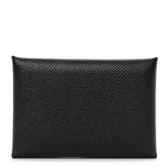 Hermes Epsom Calvi Duo Card Case Black
