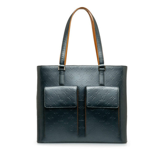 Louis Vuitton Monogram Mat M55105 Handbag Leather Blue