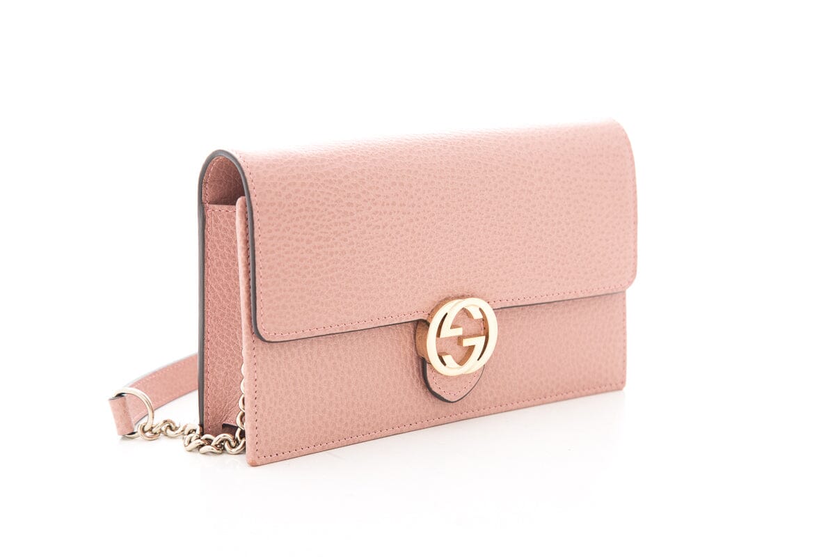 Gucci Interlocking G Pink Leather Handbag