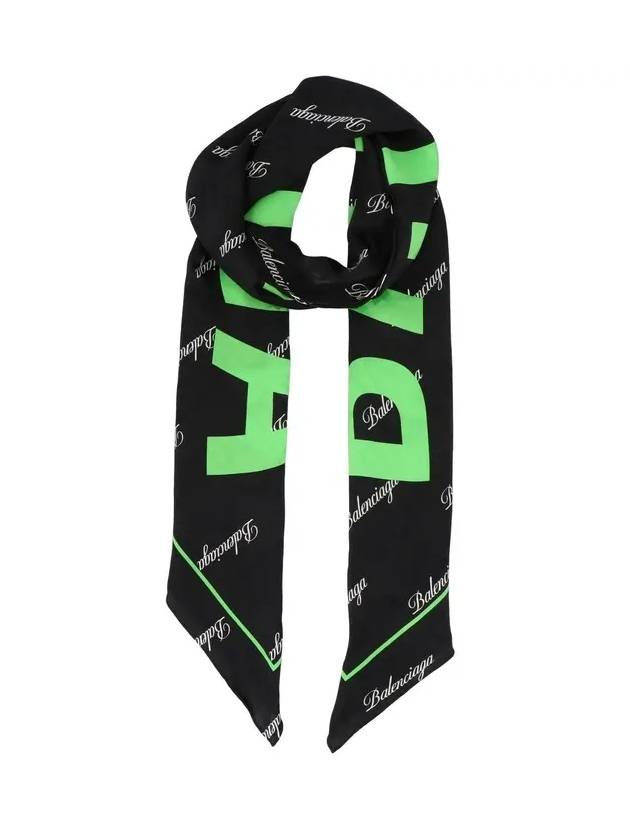 Luxury Balenciaga Trending 2026 All Over Logo Scarf Green Black