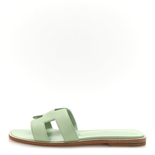 Hermes Epsom Oran Sandals 35 Vert Jade