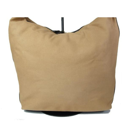 Gucci Vintage Camel Canvas And Brown Leather Bottom With Red Green Stripe Hobo