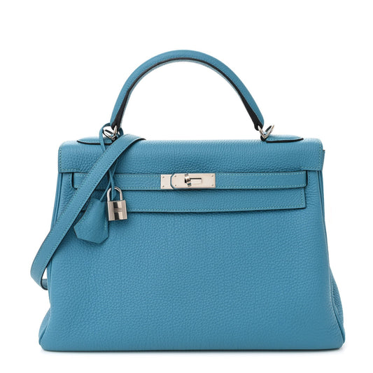 Hermes Togo Kelly Retourne 32 Turquoise