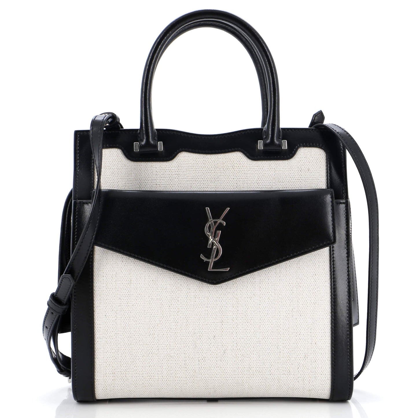 Luxury Saint Laurent Trending 2025 Uptown Tote Canvas with Leather Small