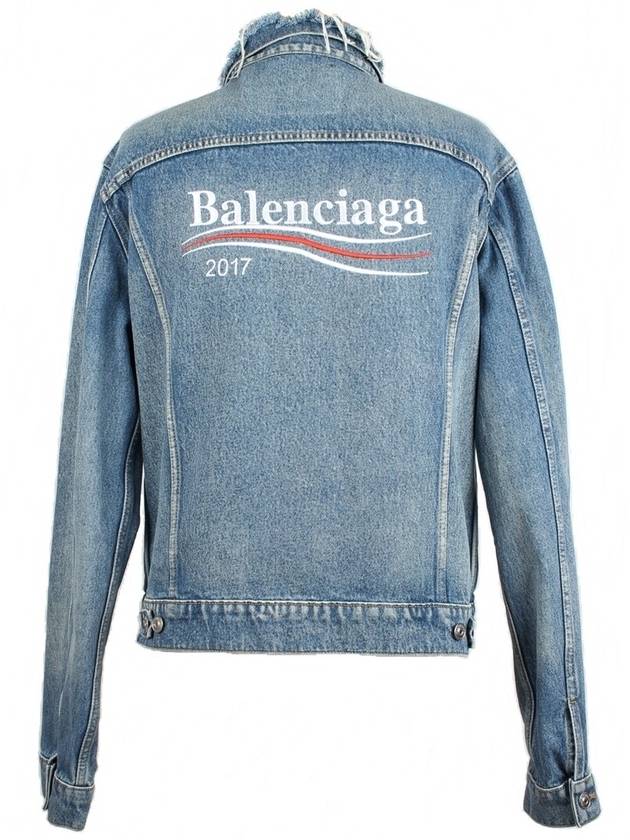Luxury Balenciaga Trending 2026 wave logo denim jacket 48