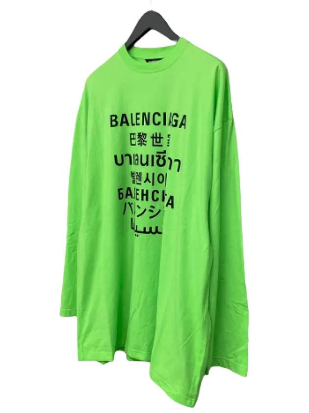 Luxury Balenciaga Trending 2026 Color Language Long-Sleeved T-Shirt Green