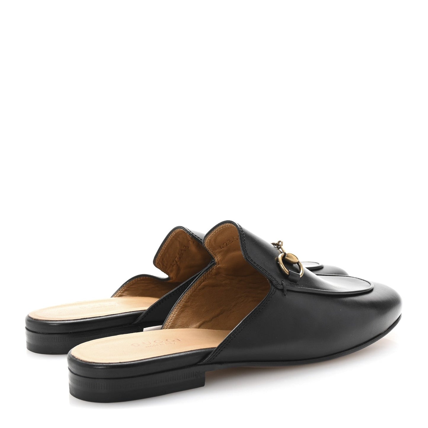 Gucci Calfskin Womens Princetown Slippers 37 Black