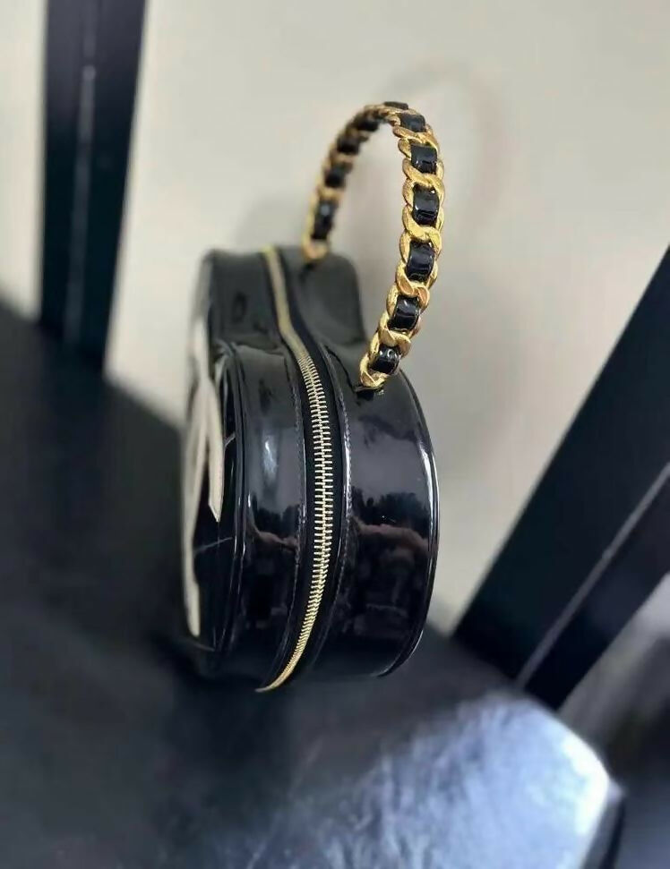 Chanel 1995  Black Heart Vanity Bag