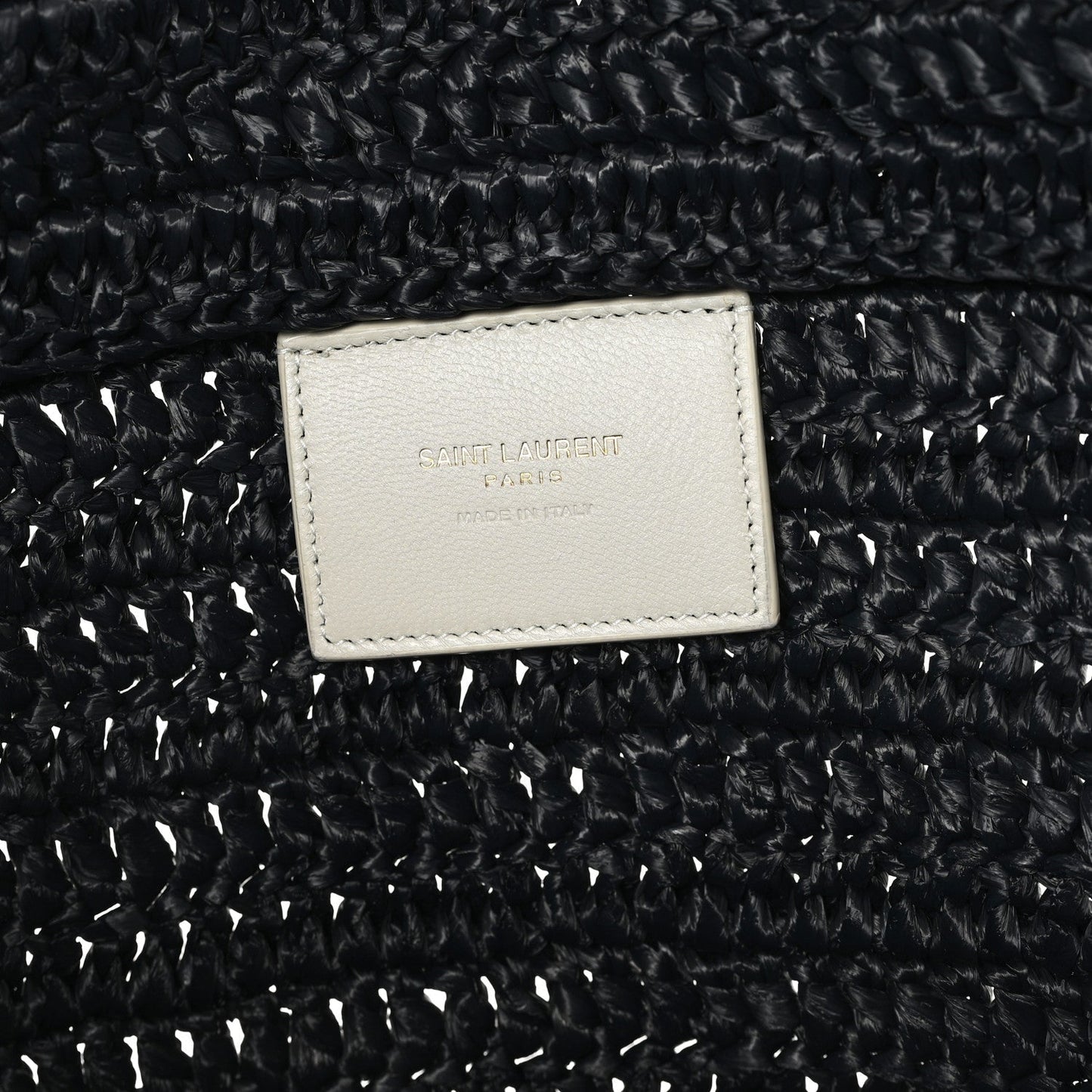 Saint Laurent Raffia Rive Gauche Tote Black