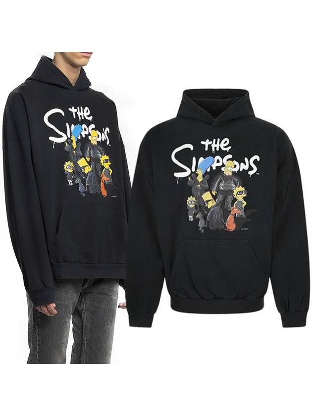 Luxury Balenciaga Trending 2026 Men's Simpson Overfit Hoodie Black