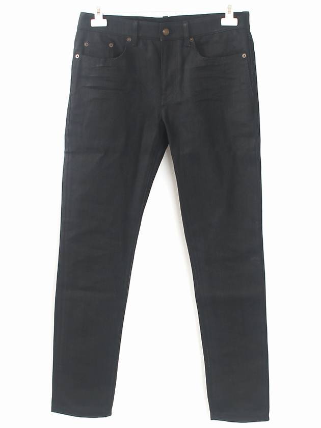 Luxury Saint Laurent Trending 2025 Men's Denim Slim Fit Coated Jeans Black