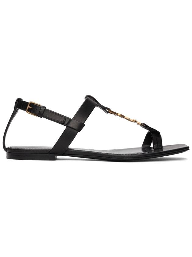 Luxury Saint Laurent Trending 2025 Women's Cassandra Monogram Logo Patent Leather Sandals Black