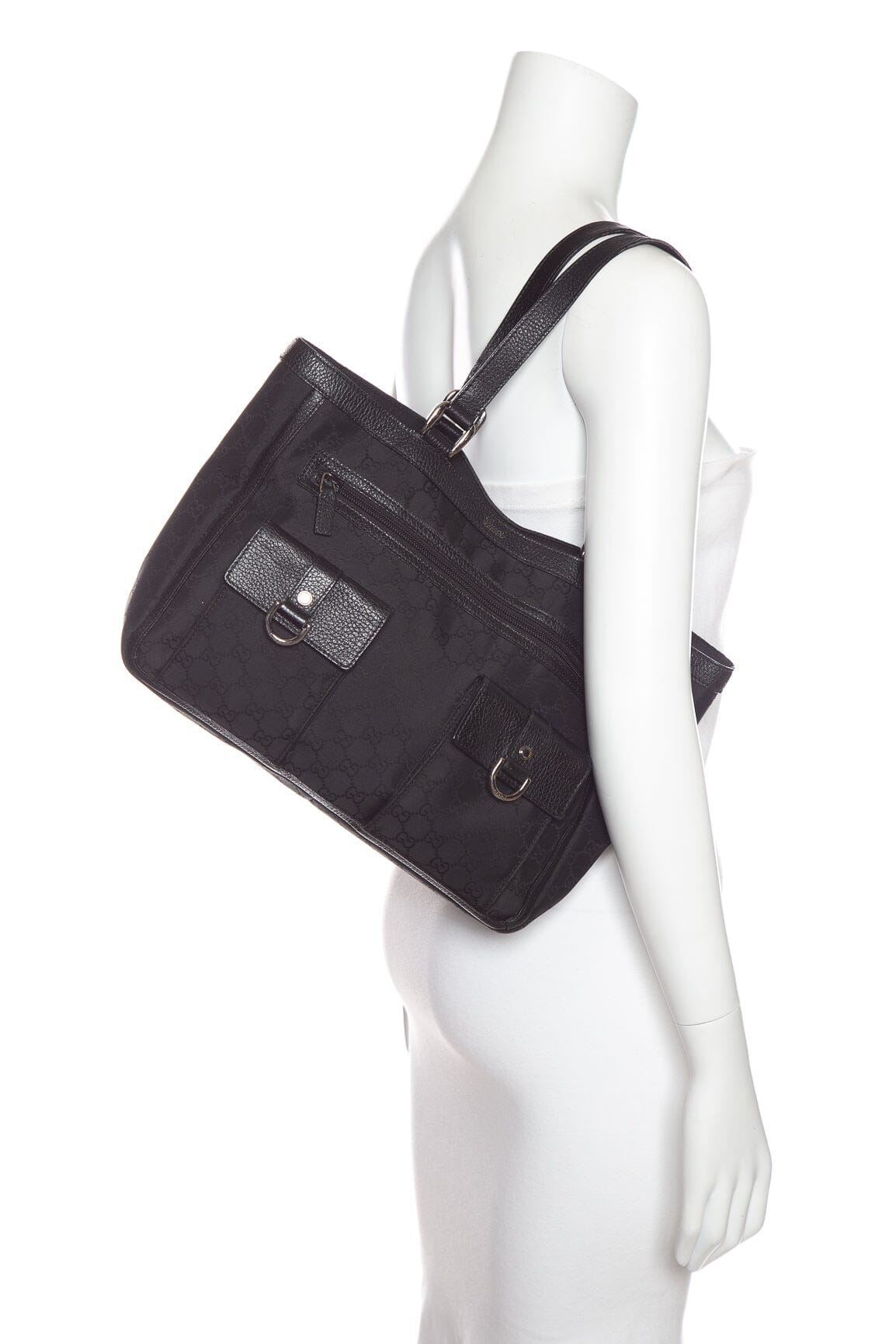 Gucci Black Canvas Mongram Handbag