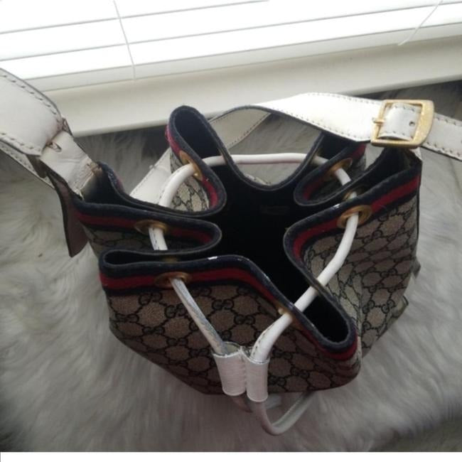 Gucci Lou Leather Canvas Shoulder Bag