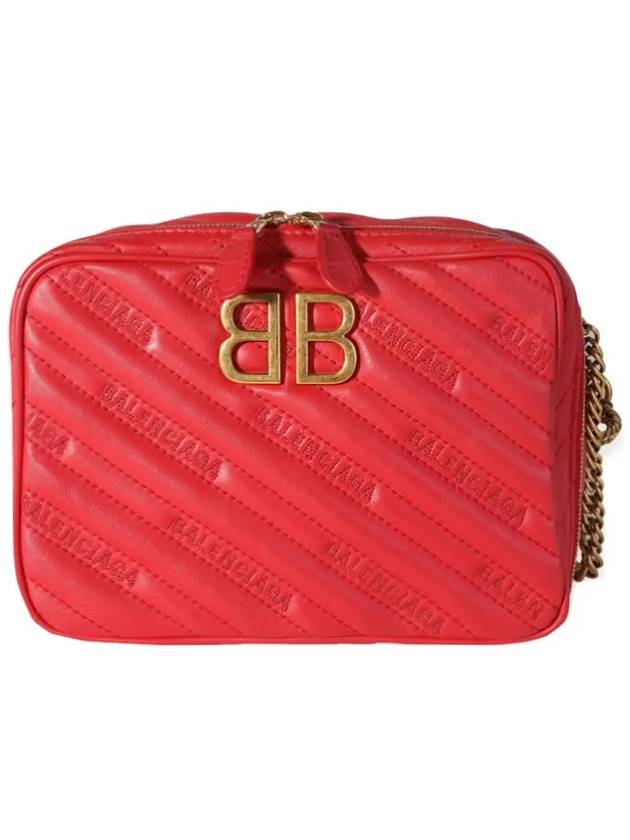 Luxury Balenciaga Trending 2026 BB Logo Chain Cross Bag Red