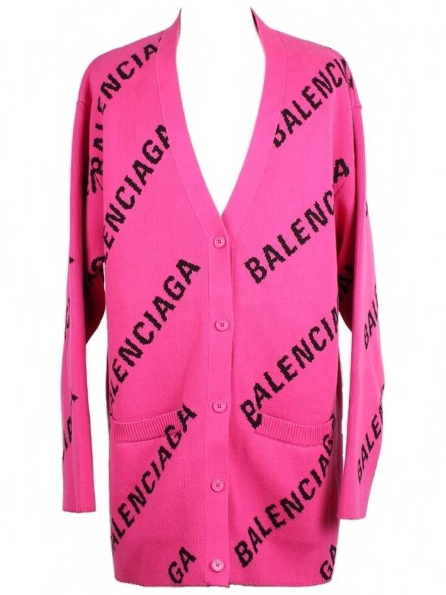 Luxury Balenciaga Trending 2026 All over multi logo cardigan M