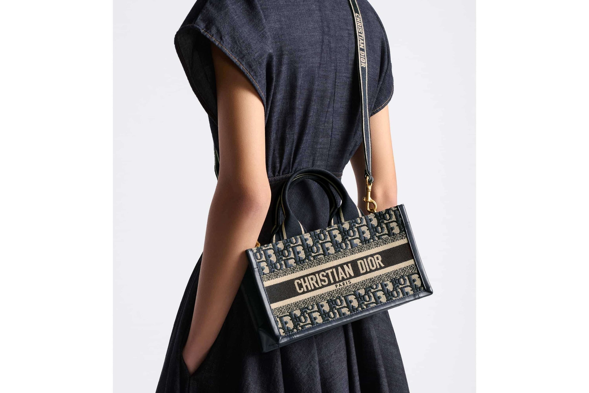 Dior Book Tote Leather Canvas Tote