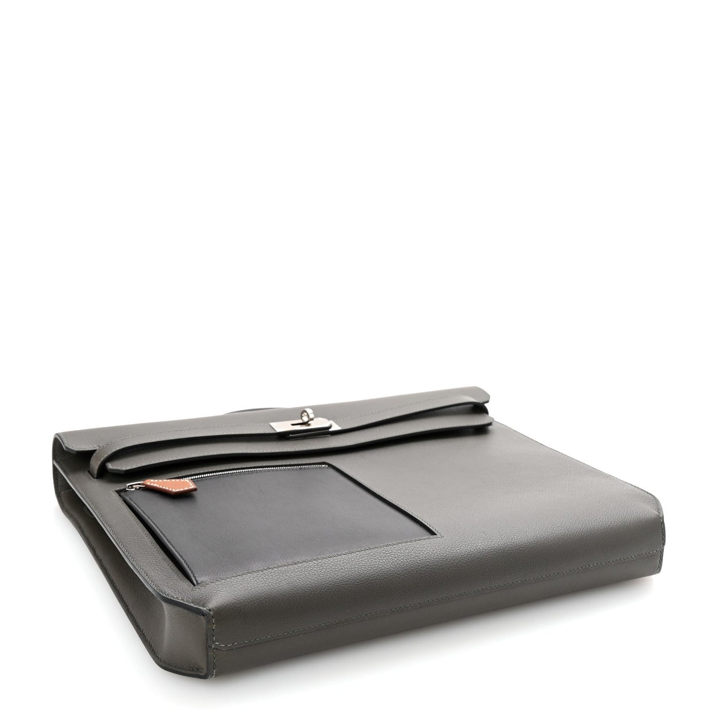 Hermes Evercolor Evergrain Barenia Kelly Depeches 36 Briefcase Vert De Gris Black Fauve