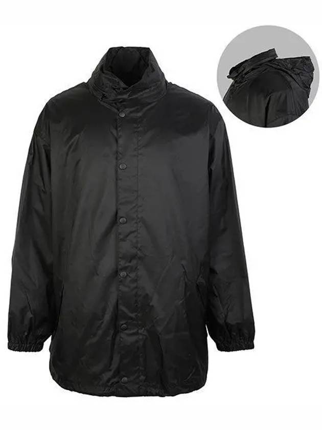 Luxury Balenciaga Trending 2026 Language Logo Raincoat Black