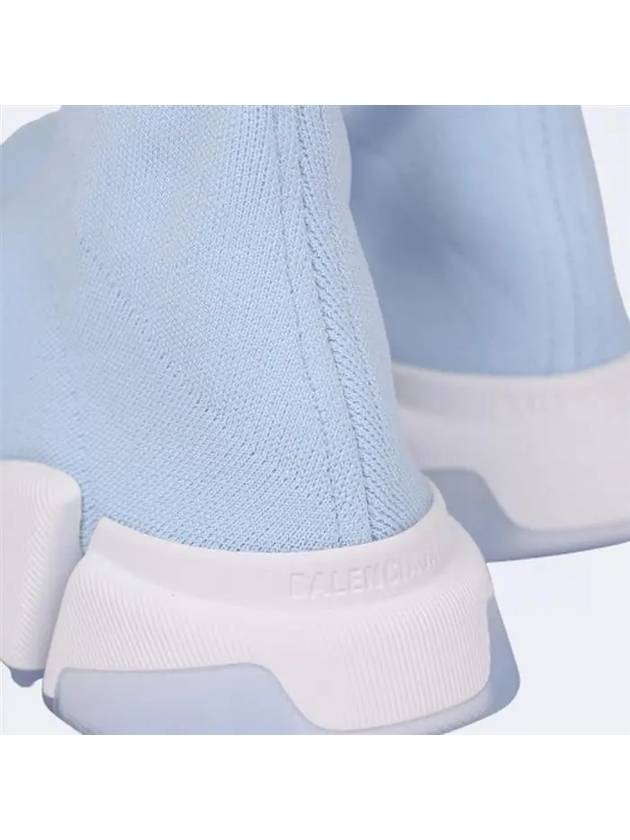 Luxury Balenciaga Trending 2026 Speedrunner Knit High Top Sneakers Blue