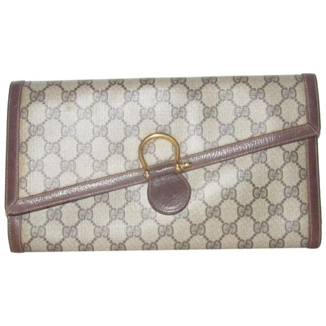 Gucci Envelope Lou Leather Canvas Clutch