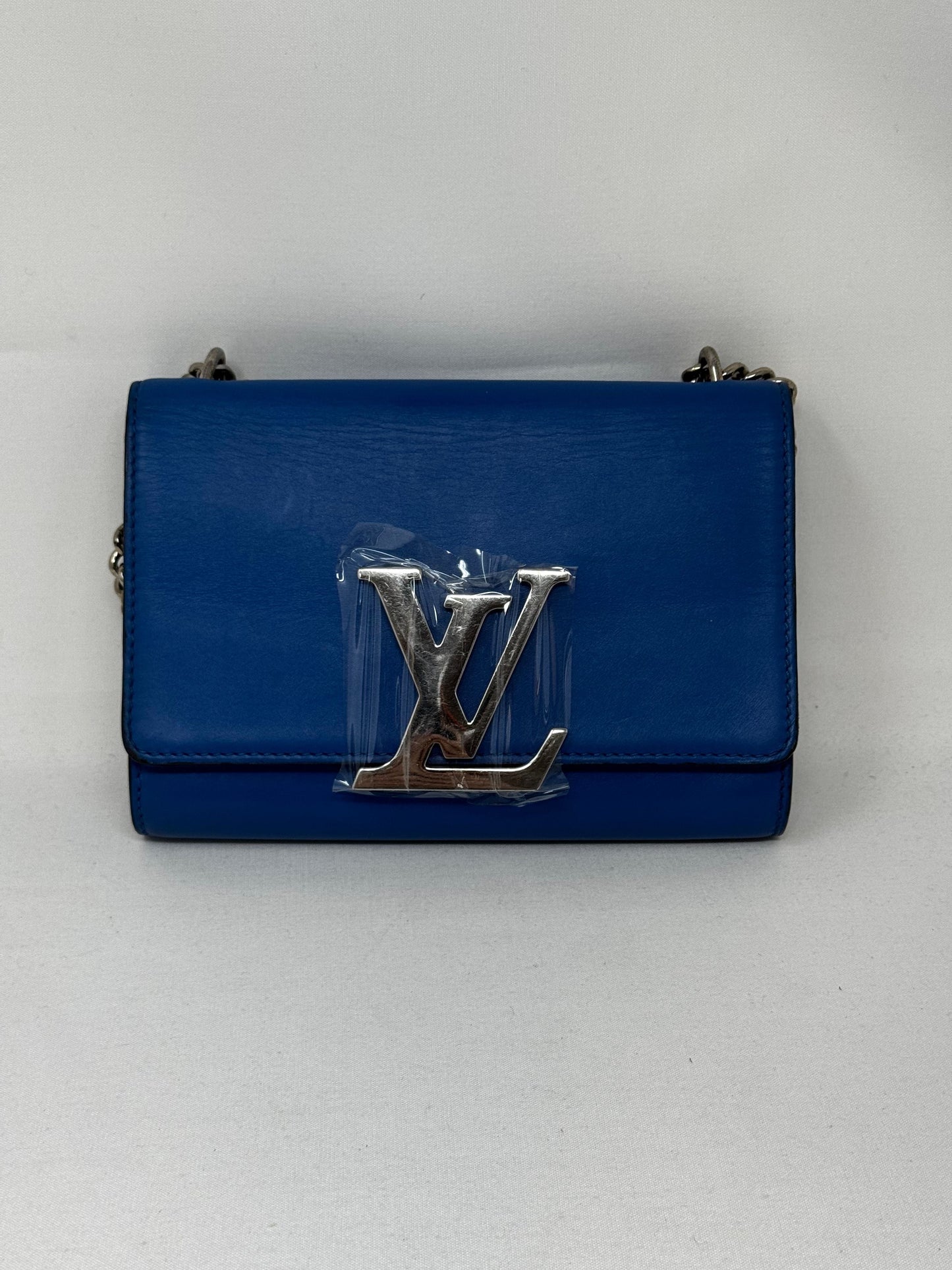 Authentic Louis Vuitton Louise Chain MM Leather Bag, Royal Blue BJ1-03