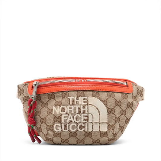 Gucci Ophidia Zip Belt Bag Gg Velvet Beige Canvas Clutche & Pouche Bag ( )