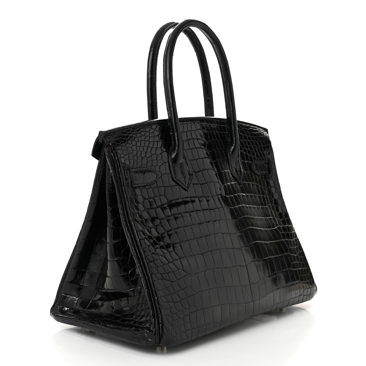 Hermes Shiny Porosus Crocodile Birkin 30 Black