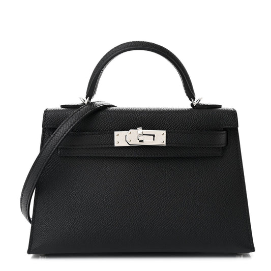 Hermes Epsom Mini Kelly Sellier 20 Black