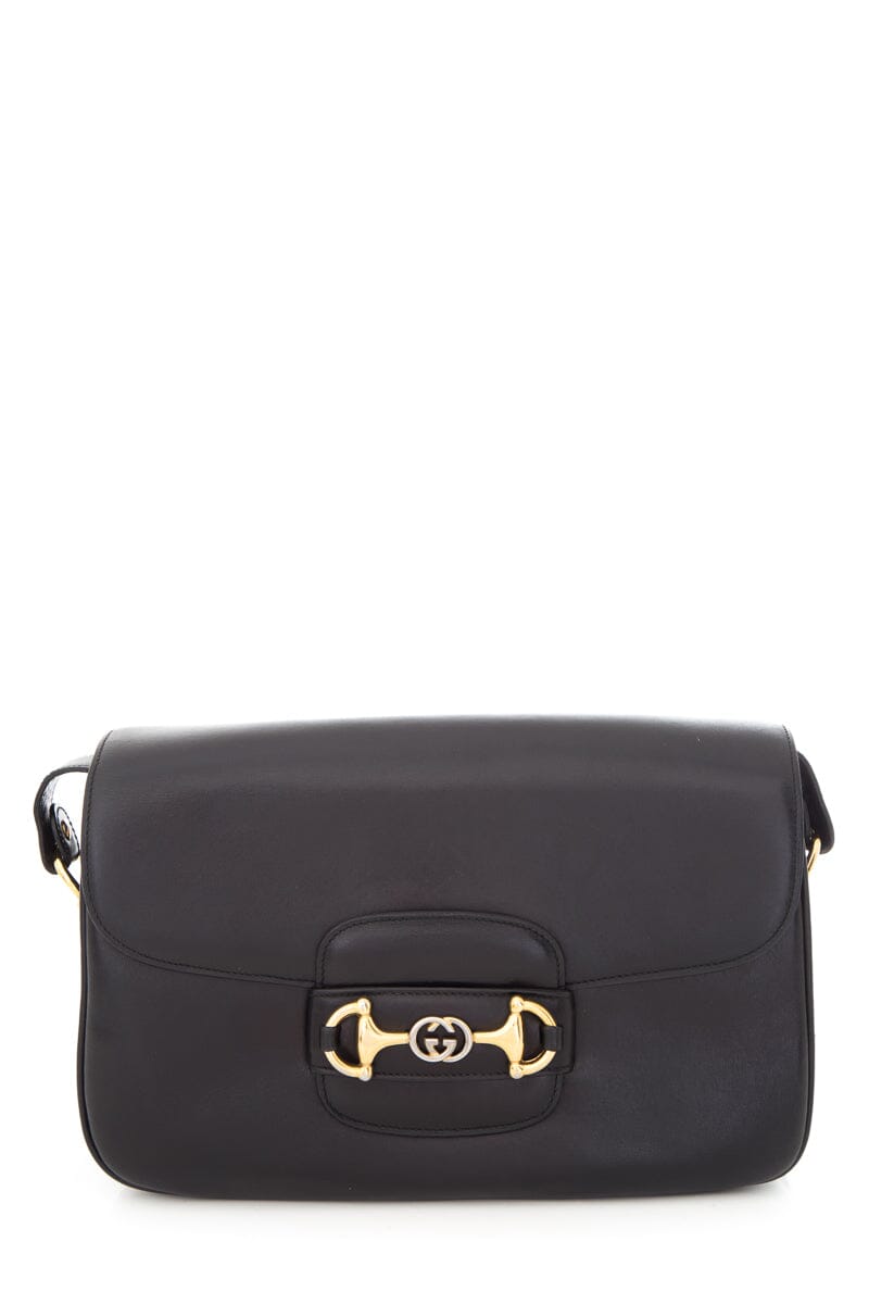 Gucci Black Leather Old Horsebit Crossbody Handbag