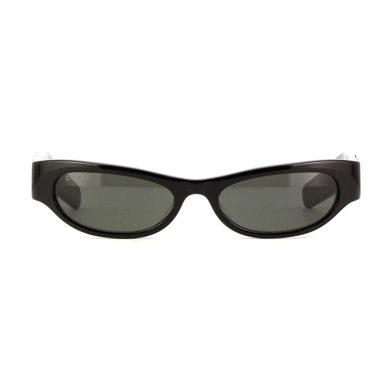 Gucci Sunglasses Rectangle Full Rim, Shiny Black Frame and Brown Lens GG1635S001