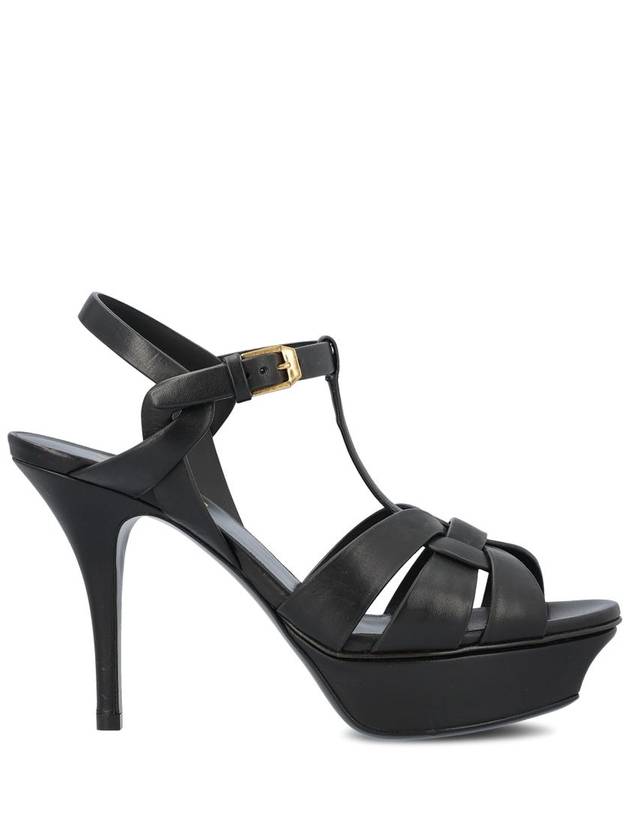 Luxury Saint Laurent Trending 2025 Tribute Platform Sandals Heel Black