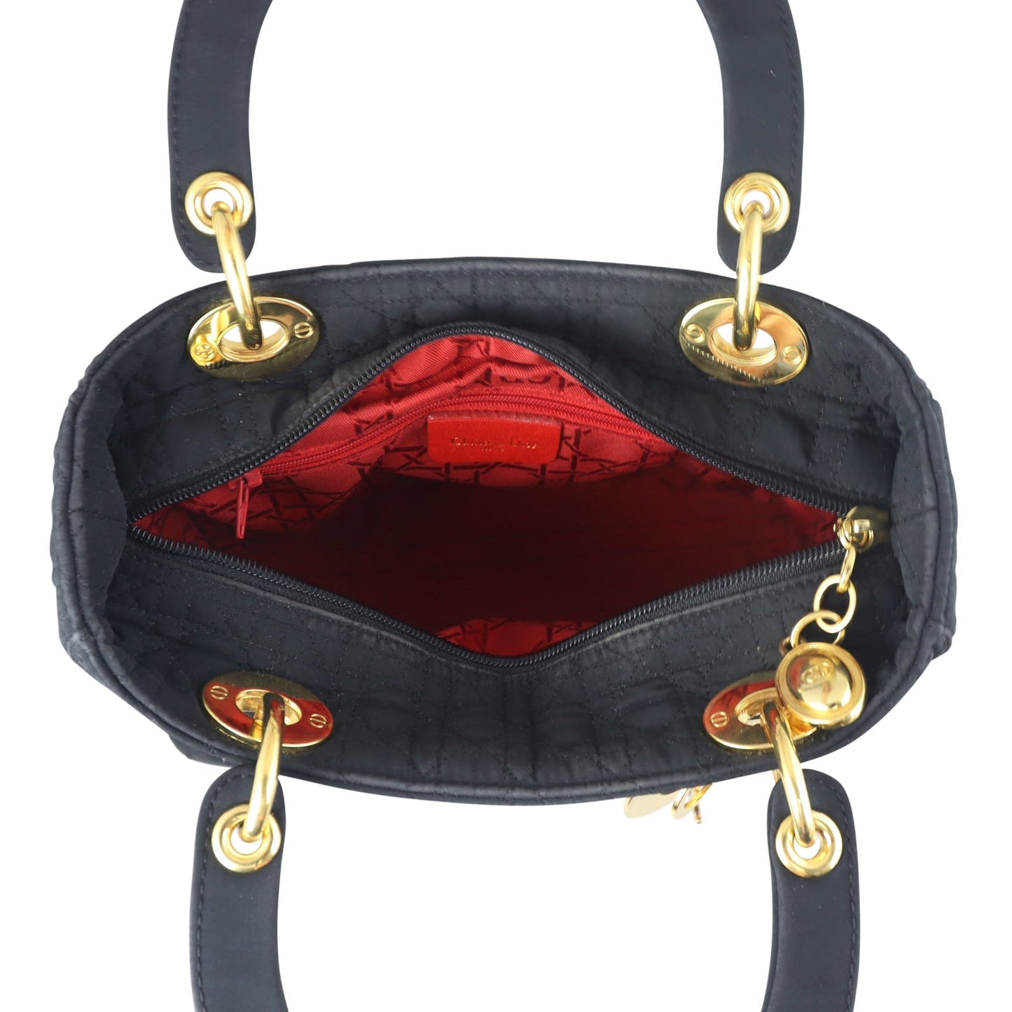 Dior Lady Dior Cannage Quilted Canvas Bag Medium