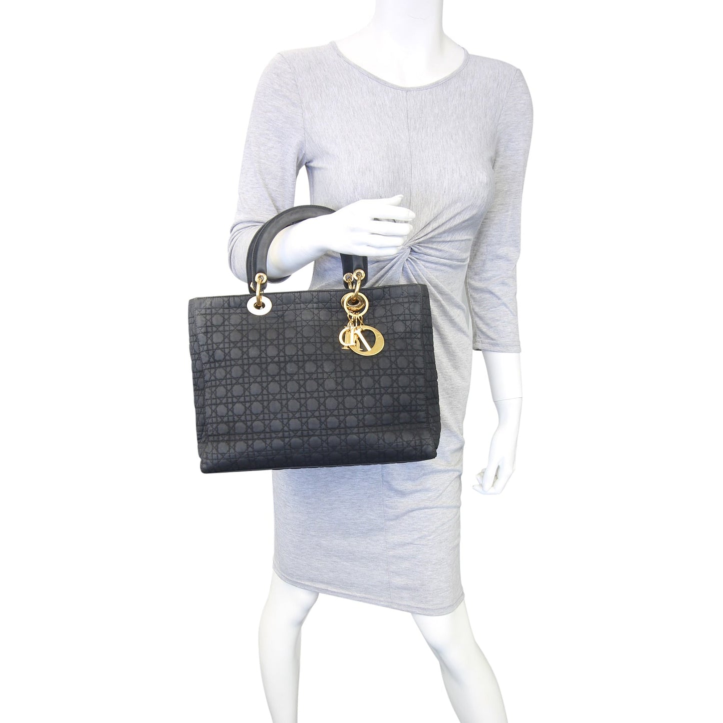 Dior Lady Dior Cannage Quilted Canvas Bag