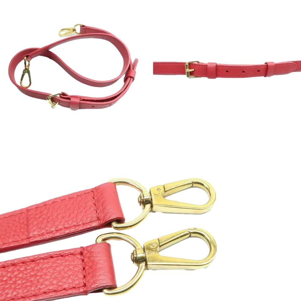 LOUIS VUITTON Double V Monogram Leather Shoulder Bag Cerise