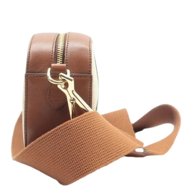 GUCCI   Web Canvas Shoulder Bag Beige 575073