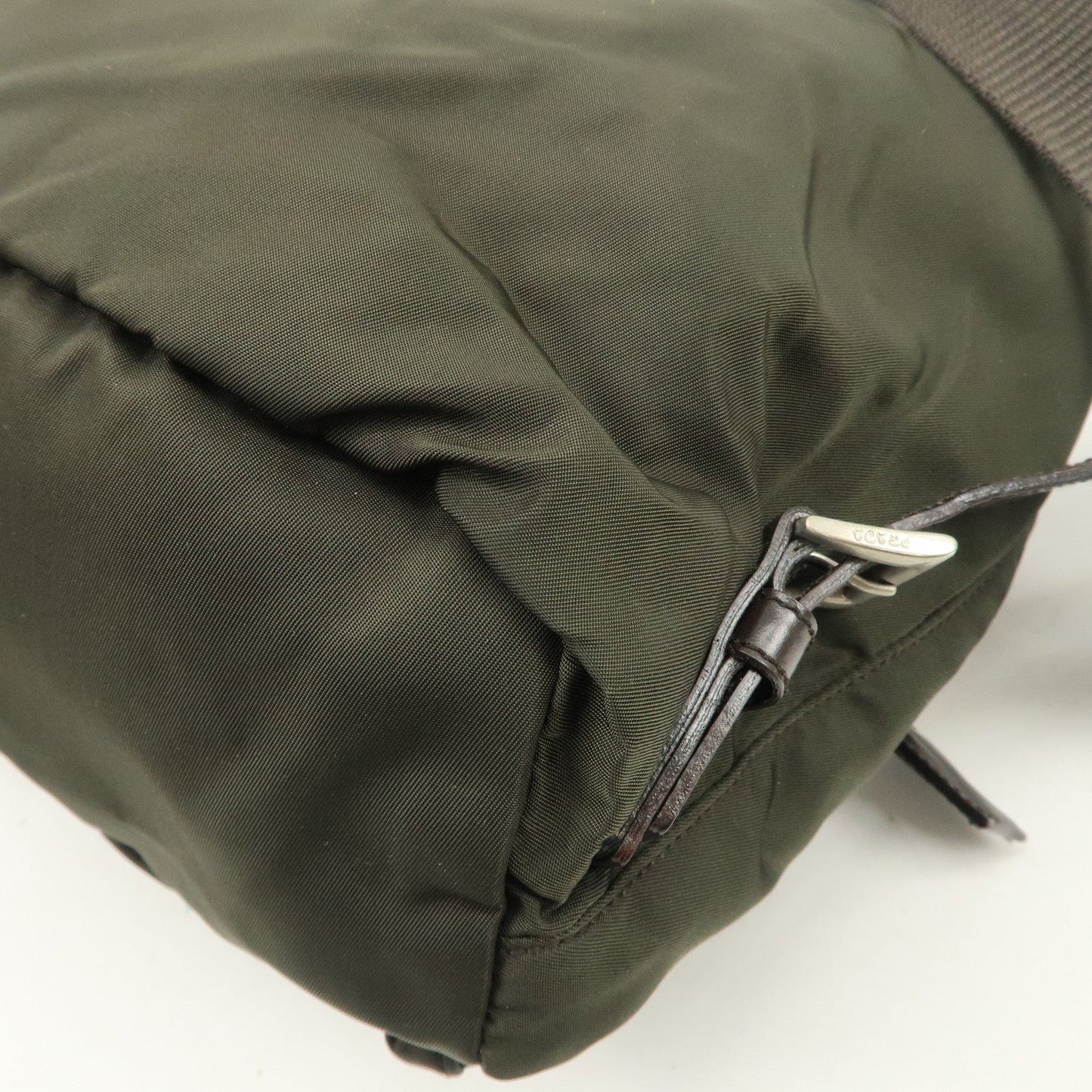 PRADA  Triangle Logo Leather Nylon BackPack B5885F