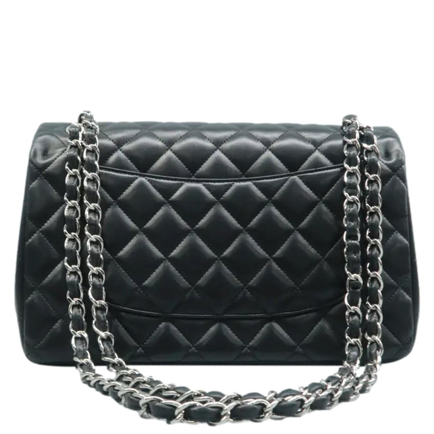 CHANEL Jumbo Classic Double Flap Quilted Leather Shoulder Bag Black
